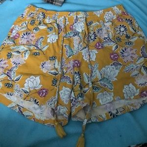 Yellow Flower Shorts